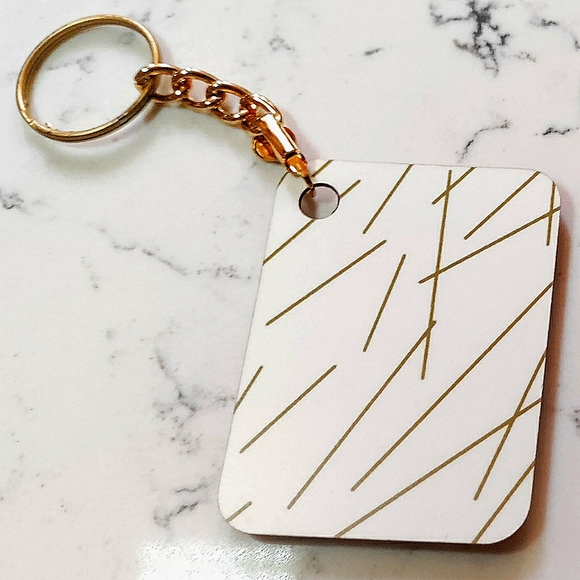 NEW Handmade Keychain Bag Tag! Italian Wood - Lines. "I LOVE My Bag!" Wood Heart - Picture 4 of 6